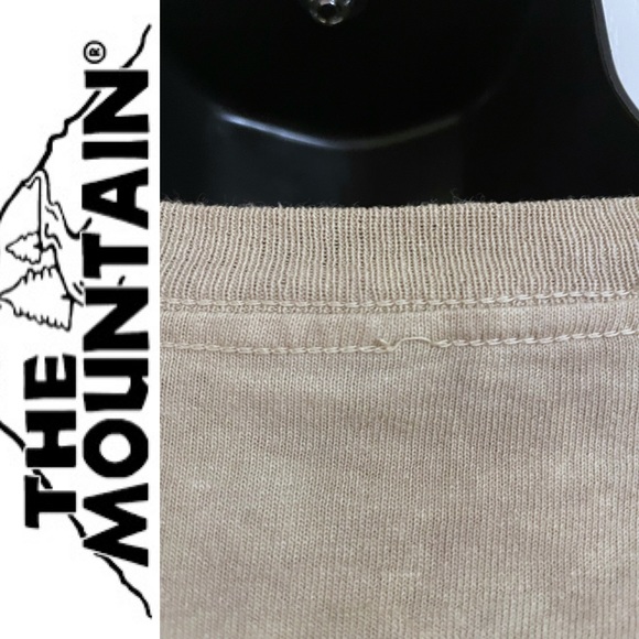 The Mountain tan hand dyed t-shirt w/Indigenous leader, sz S, 2012 David Behrens - Picture 11 of 15